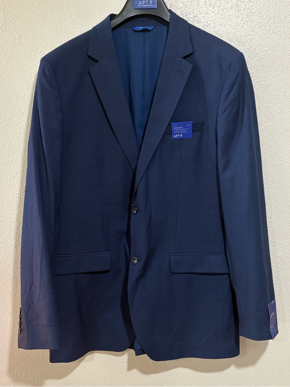 APT.9 Men’s Navy Blue Slim Fit Suit Jacket Blazer 42L NWT